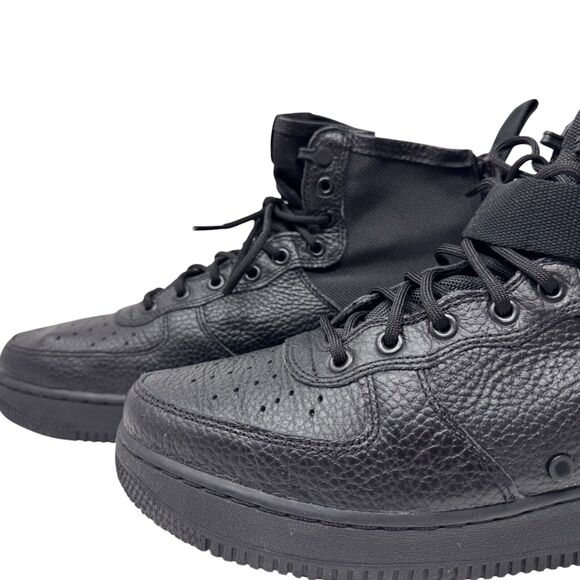 Men\'s Nike SF Air Force 1 Mid Triple Black Winter Boot Shoes Leather 2017 10.5 main image 5